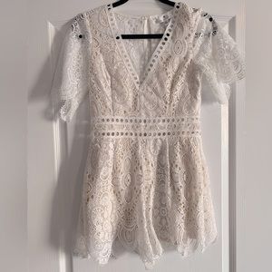 NWT Socialite white lace romper